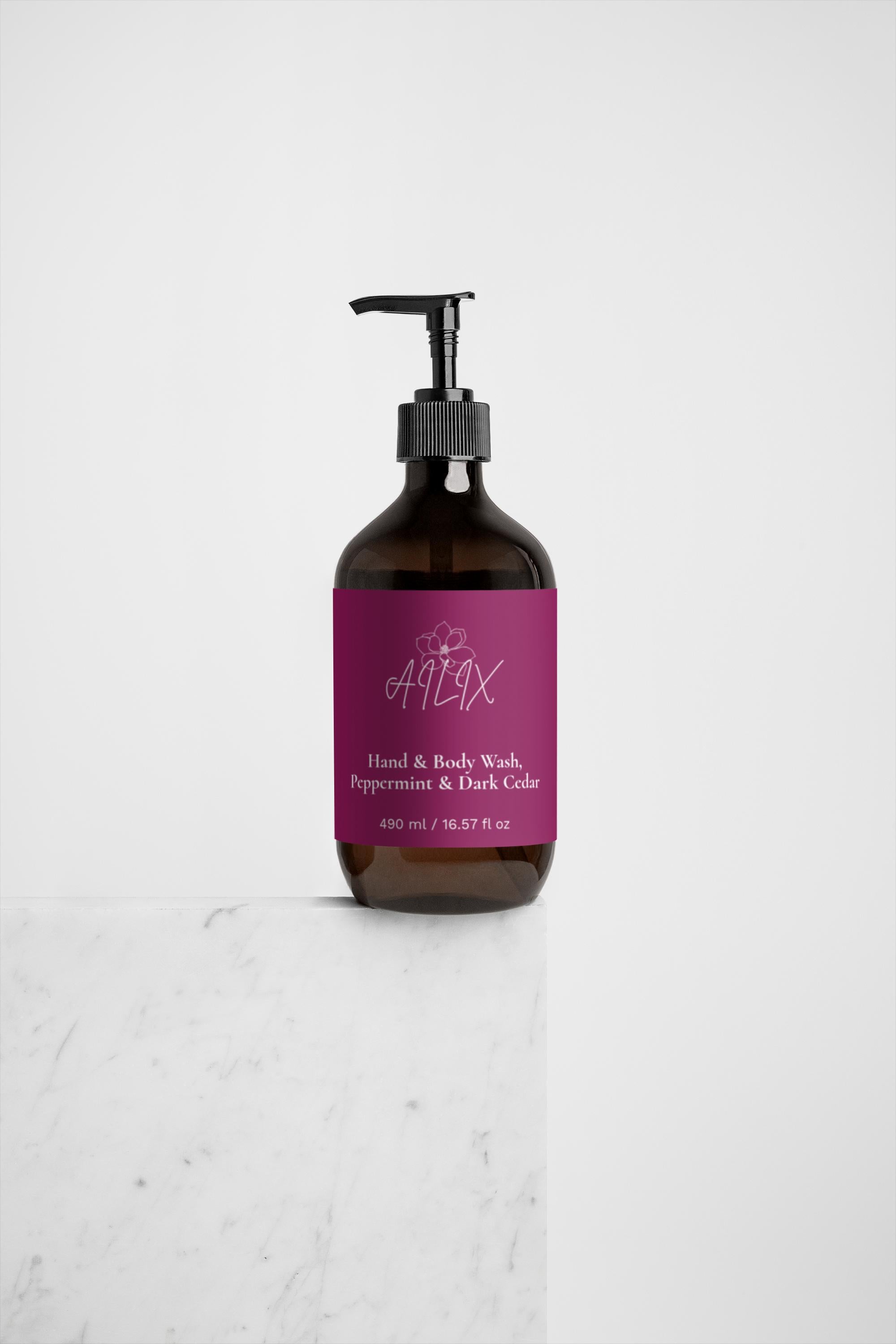 Hand & Body Wash, Peppermint & Dark Cedar